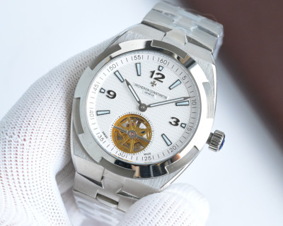 Vacheron Constantin Overseas Tourbillon Steel Watch Silver view 2