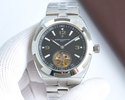 Vacheron Constantin Overseas Tourbillon Steel Watch Silver view 4