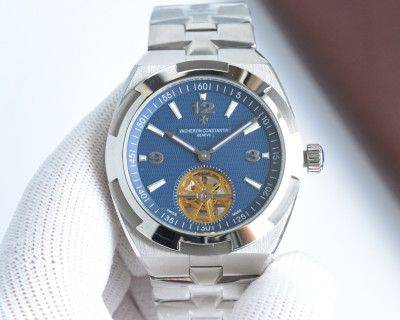Vacheron Constantin Overseas Tourbillon Steel Watch Silver view 6