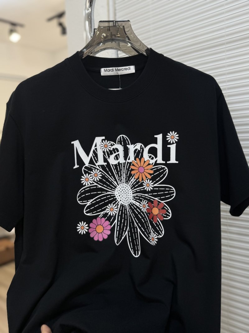 Mardi Mercredi Floral Print Black T-Shirt