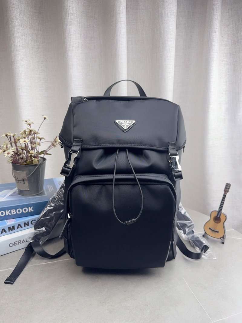 Prada Nylon Backpack Black with Triangle Logo