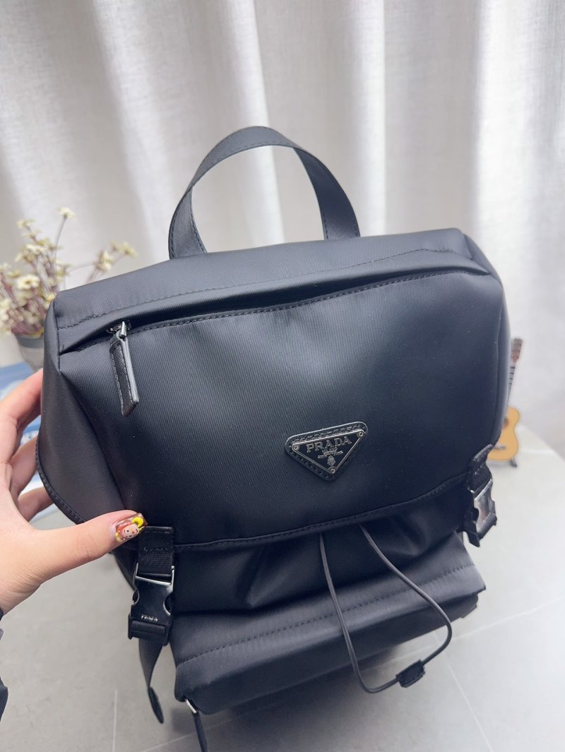 Prada Nylon Backpack Black with Triangle Logo view