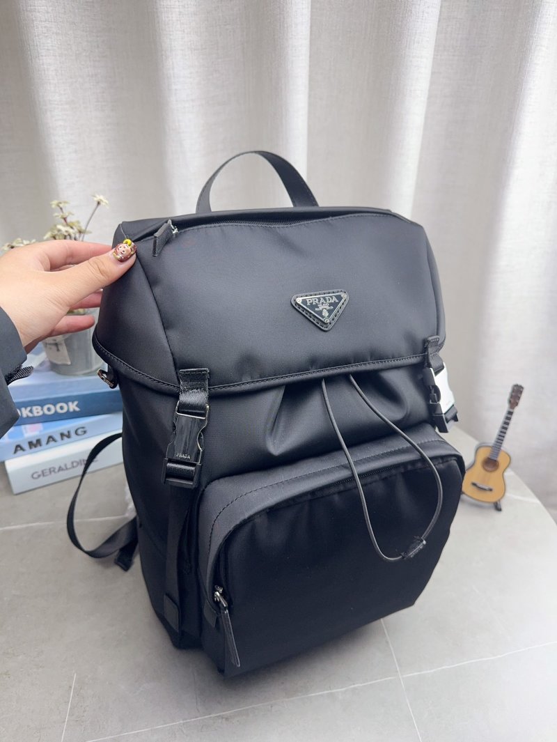 Prada Nylon Backpack Black with Triangle Logo view