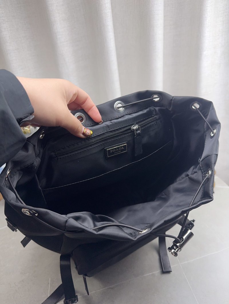 Prada Nylon Backpack Black with Triangle Logo view