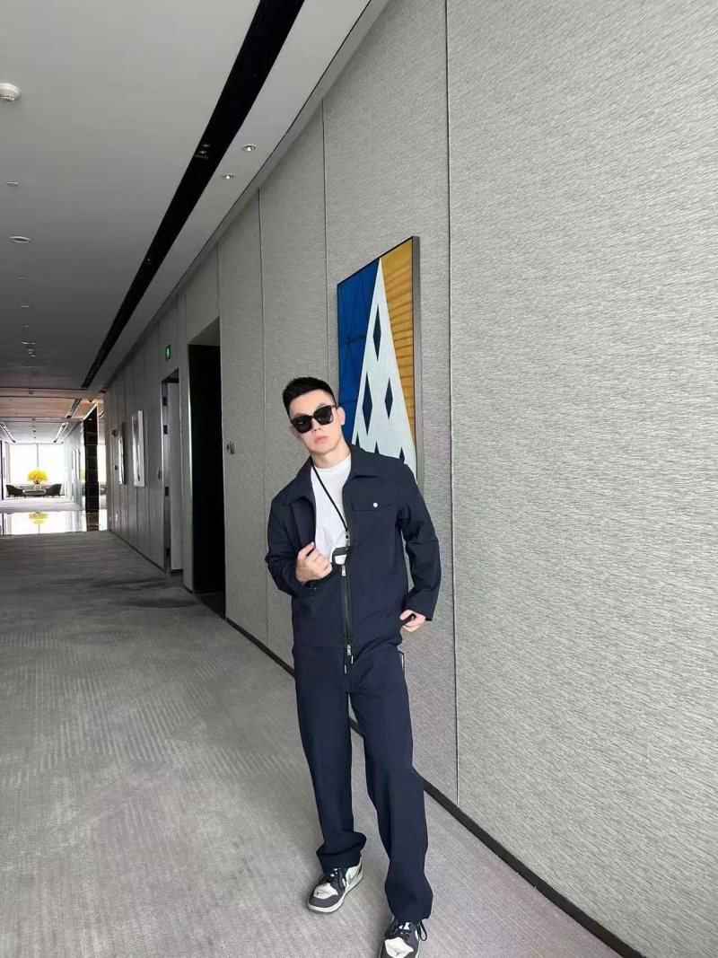 Navy Blue Straight Fit Casual Pants view