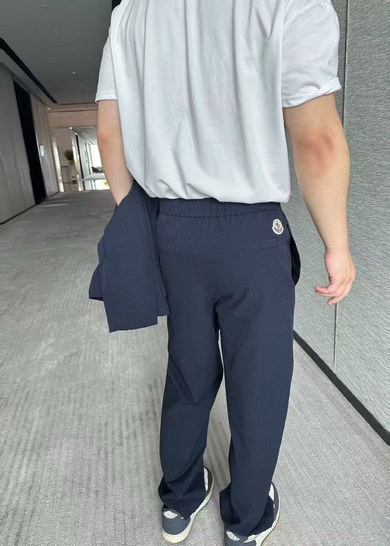Navy Blue Straight Fit Casual Pants view