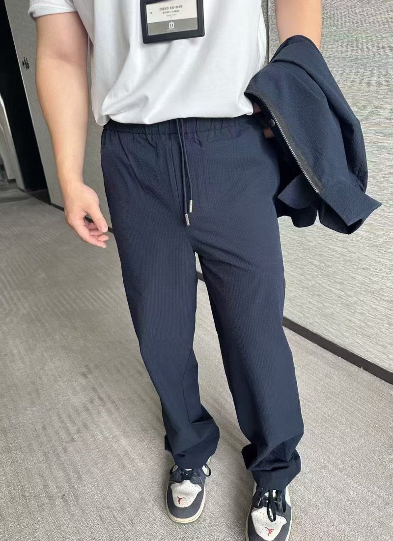 Navy Blue Straight Fit Casual Pants view