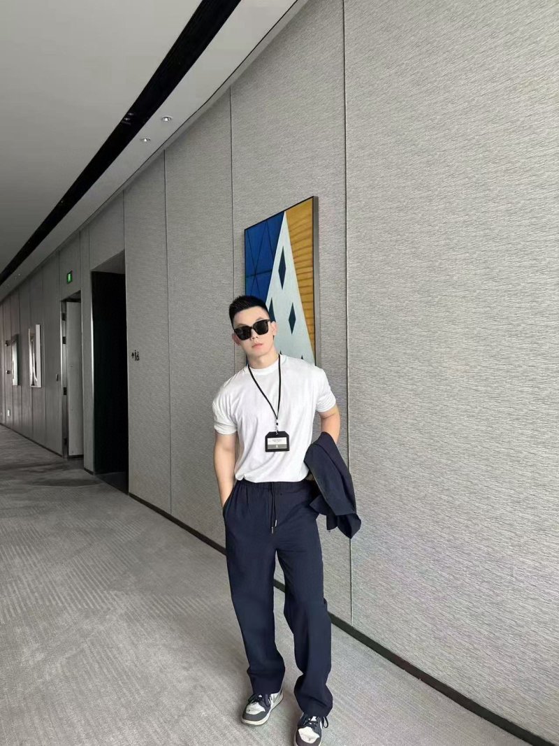Navy Blue Straight Fit Casual Pants view