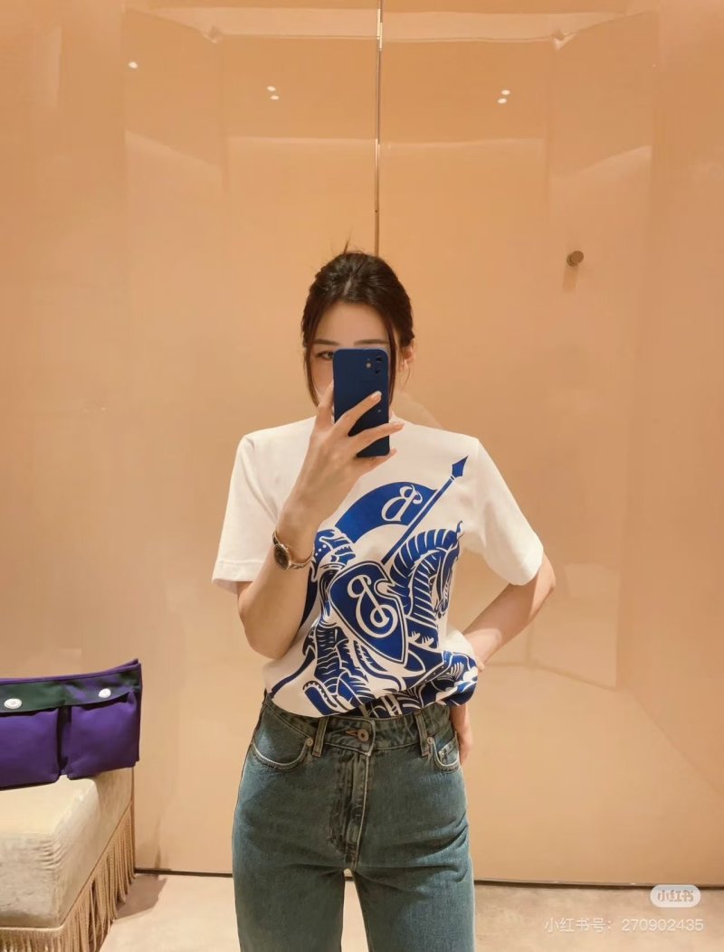 Blue & White Graphic Print Short Sleeve T-Shirt view