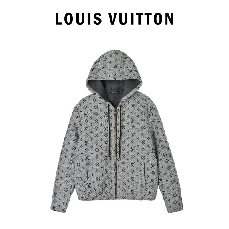 Louis Vuitton Monogram Quilted Puffer Jacket Light Grey view