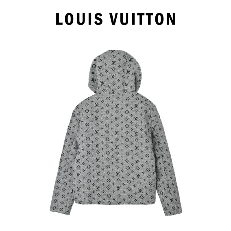 Louis Vuitton Monogram Quilted Puffer Jacket Light Grey view