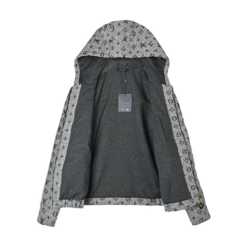 Louis Vuitton Monogram Quilted Puffer Jacket Light Grey view