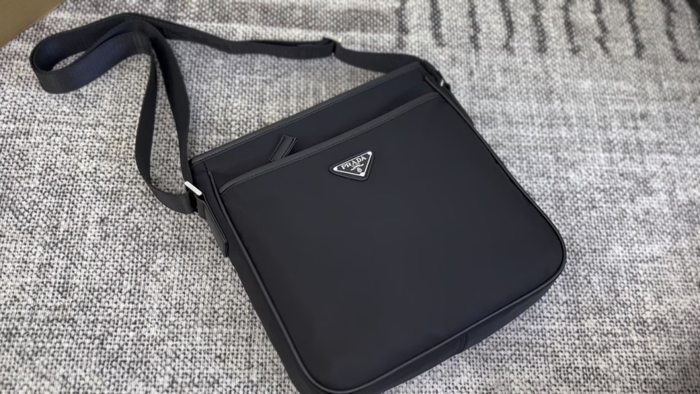 Prada Black Nylon Crossbody Messenger Bag