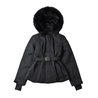 Moncler White Puffer Down Jacket with Fur Hood view 4