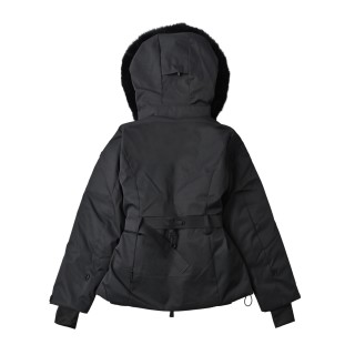 Moncler White Puffer Down Jacket with Fur Hood view 5