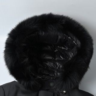 Moncler White Puffer Down Jacket with Fur Hood view 7