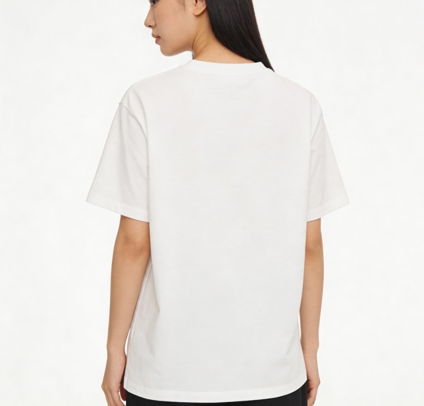 White Short Sleeve T-Shirt with Black Heart Graphic Print view