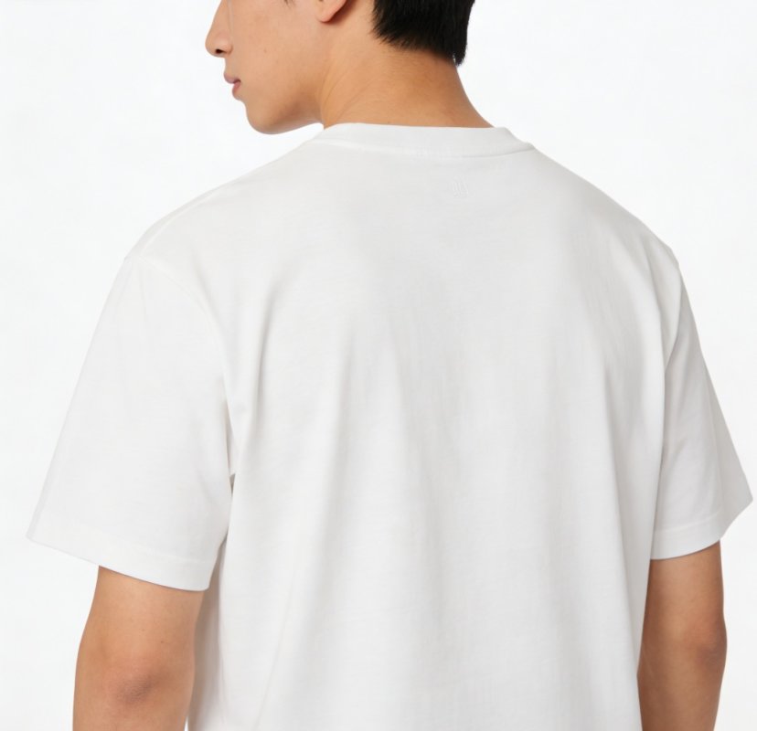 White Short Sleeve T-Shirt with Black Heart Graphic Print view