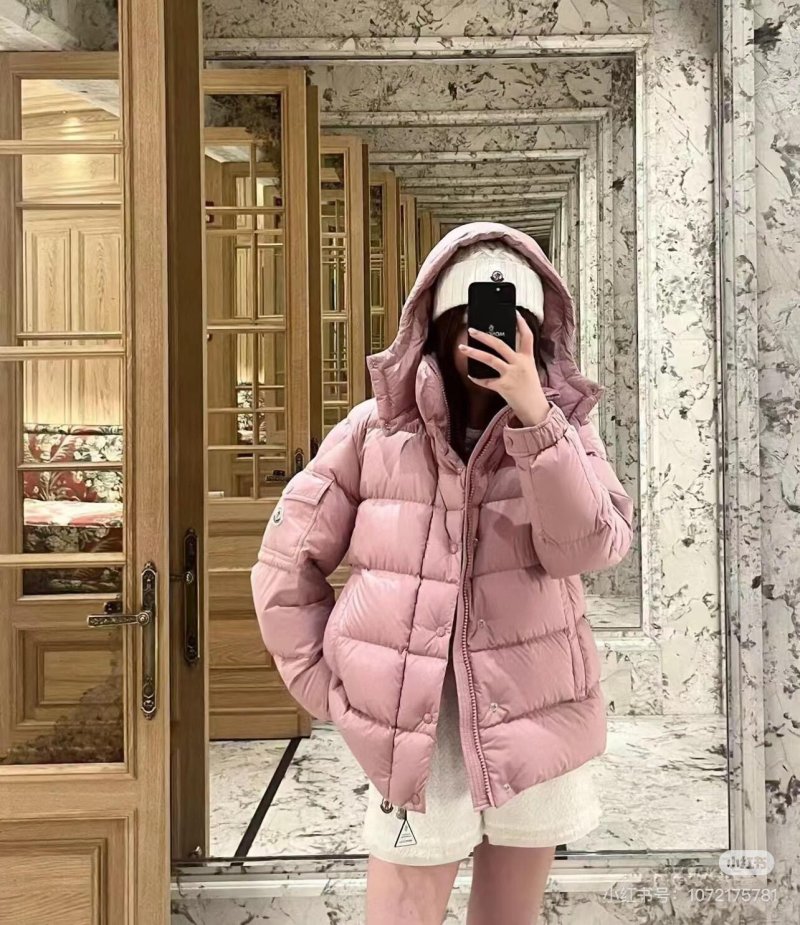 Pink Quilted Puffer Down Jacket view