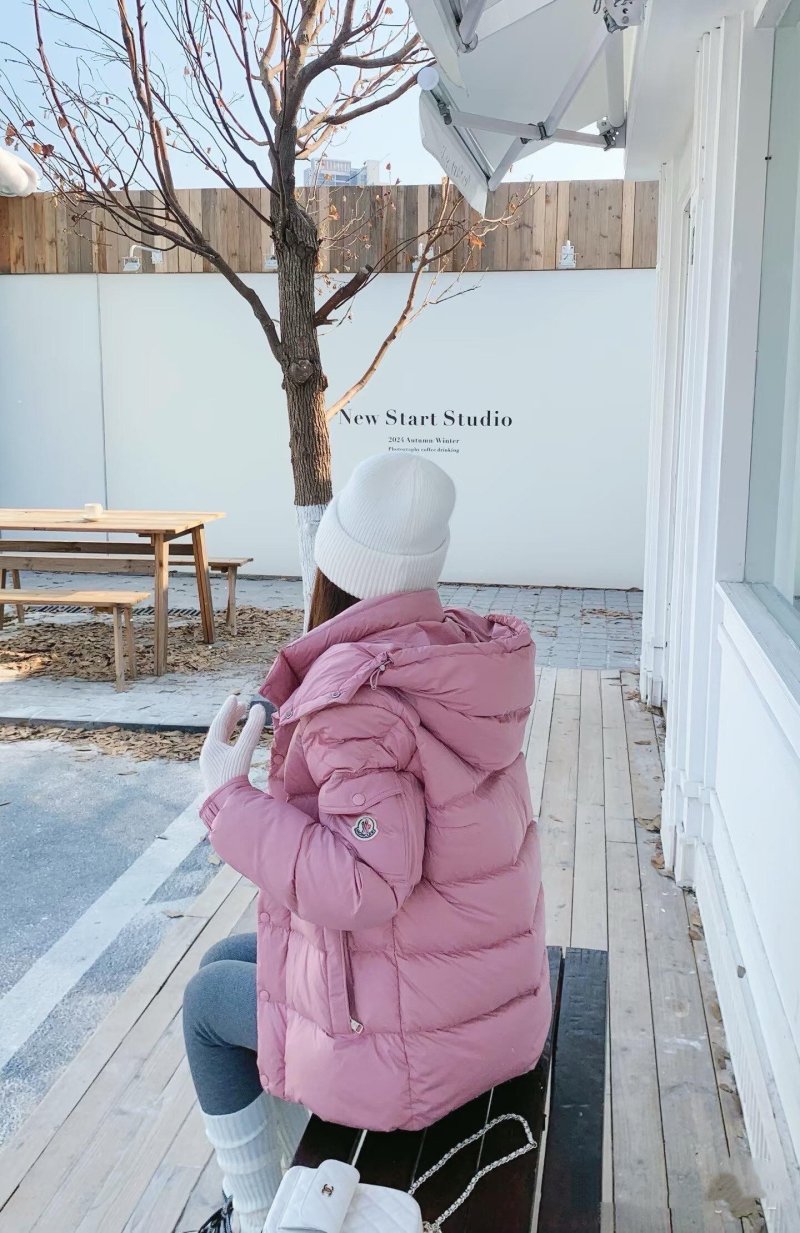 Pink Quilted Puffer Down Jacket view