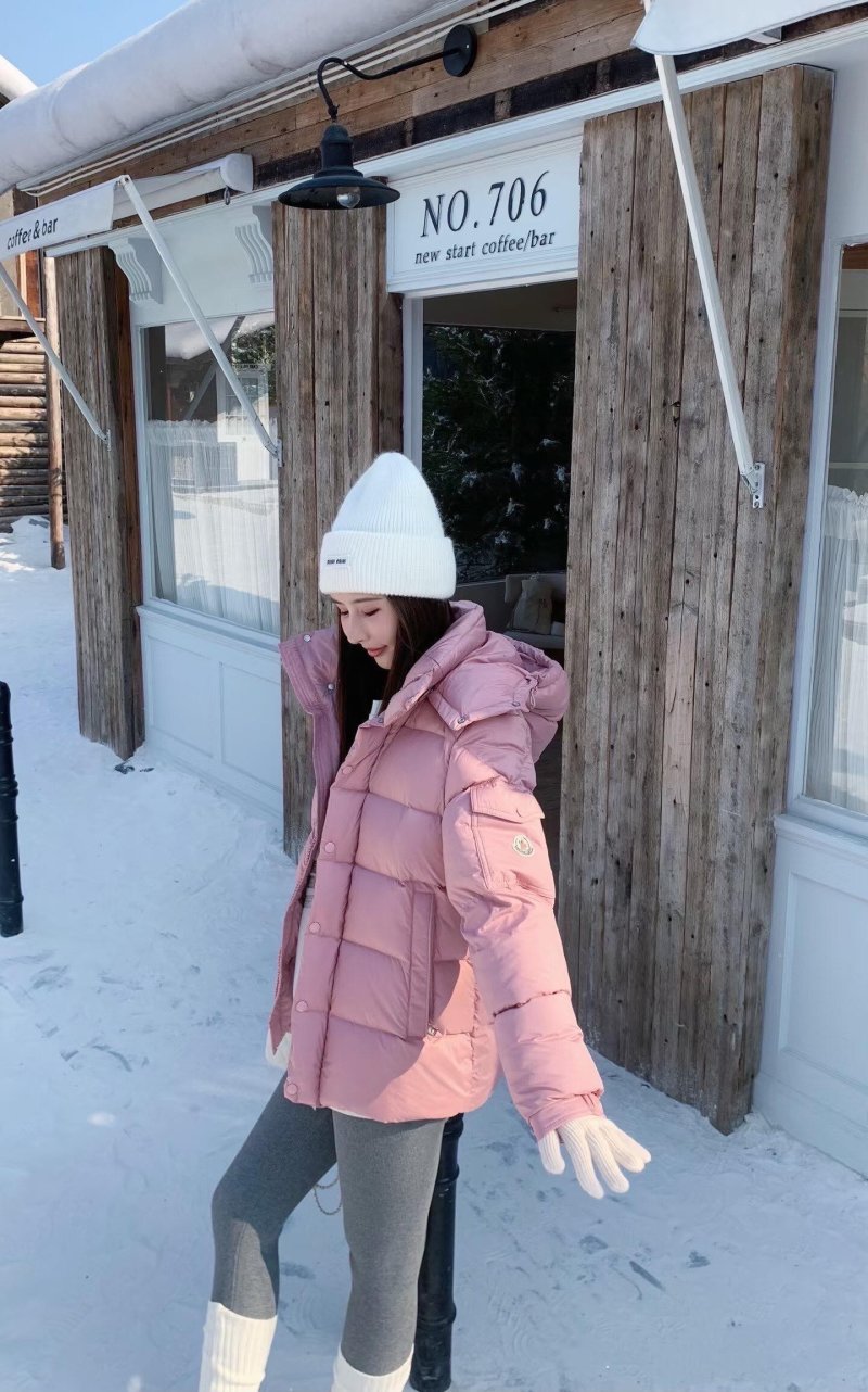 Pink Quilted Puffer Down Jacket view