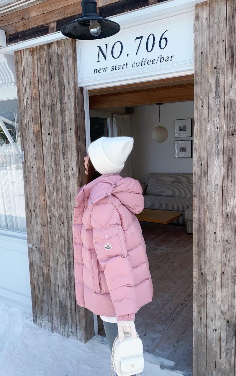 Pink Quilted Puffer Down Jacket view
