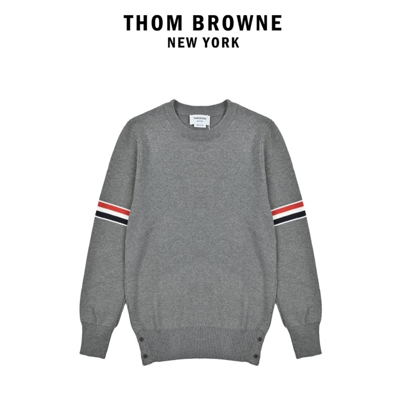 Thom Browne Classic Dual Armband Crewneck Sweater Grey