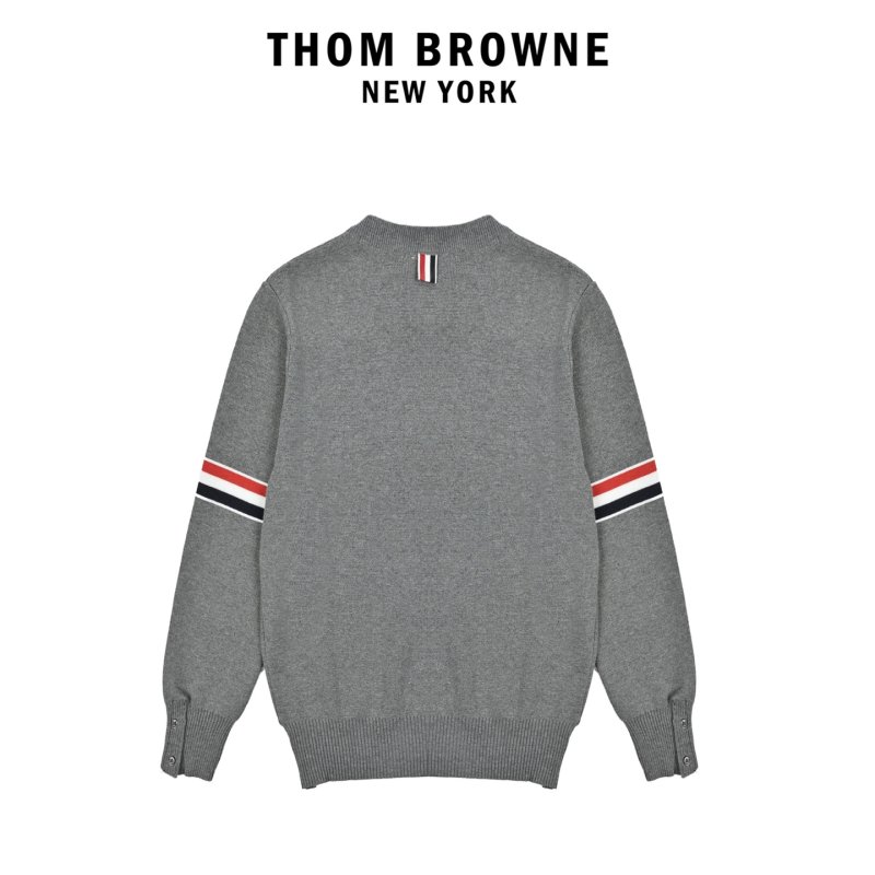 Thom Browne Classic Dual Armband Crewneck Sweater Grey view