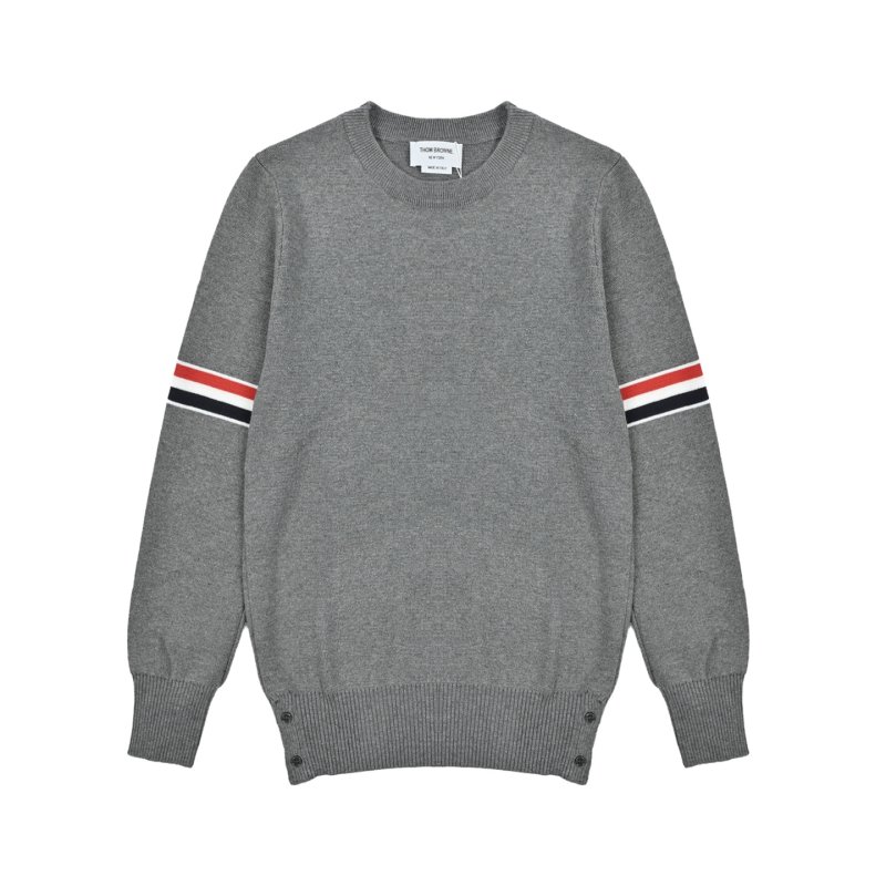 Thom Browne Classic Dual Armband Crewneck Sweater Grey view