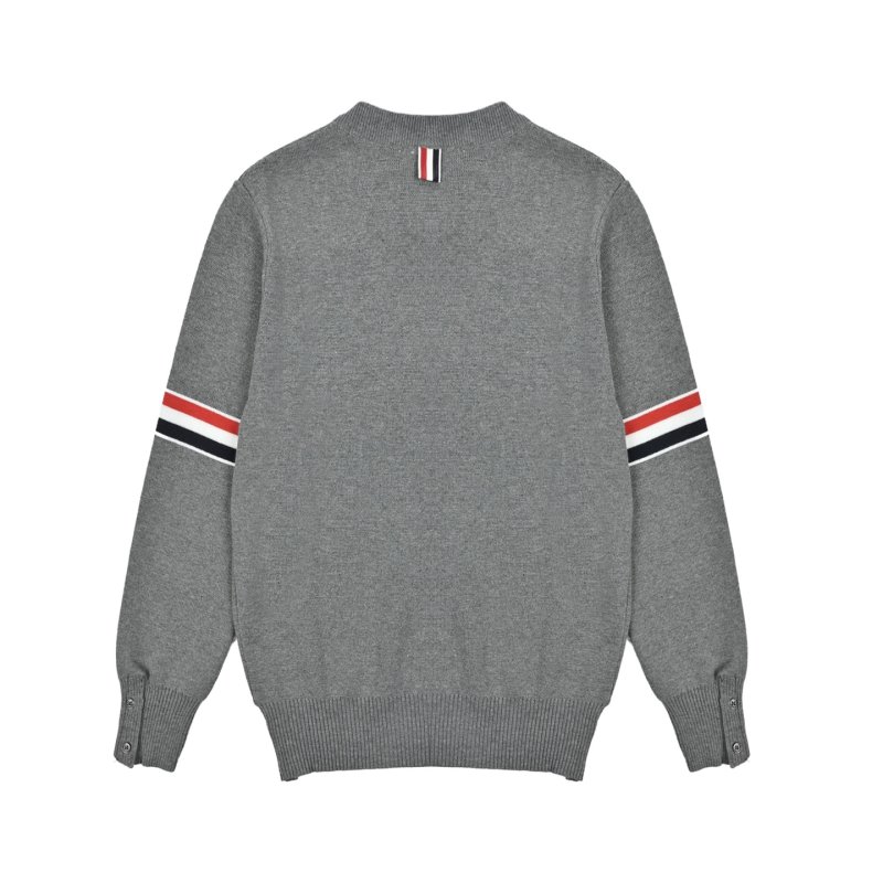 Thom Browne Classic Dual Armband Crewneck Sweater Grey view