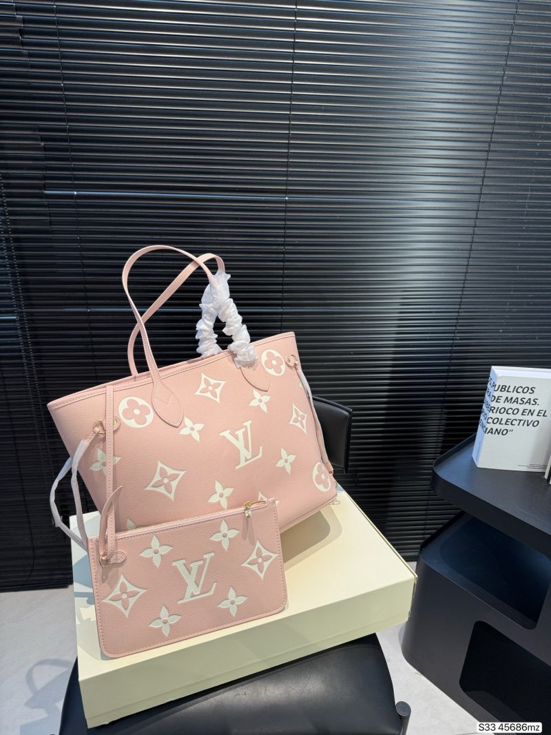 Louis Vuitton Neverfull Monogram Canvas Tote Bag Pink view