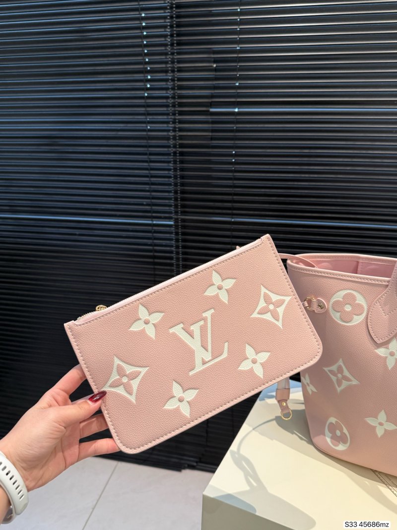 Louis Vuitton Neverfull Monogram Canvas Tote Bag Pink view