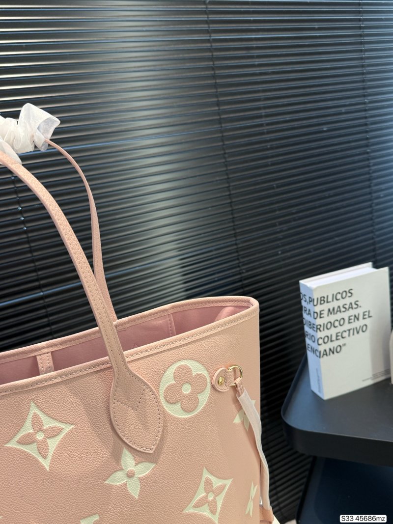 Louis Vuitton Neverfull Monogram Canvas Tote Bag Pink view