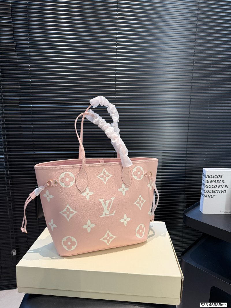 Louis Vuitton Neverfull Monogram Canvas Tote Bag Pink view