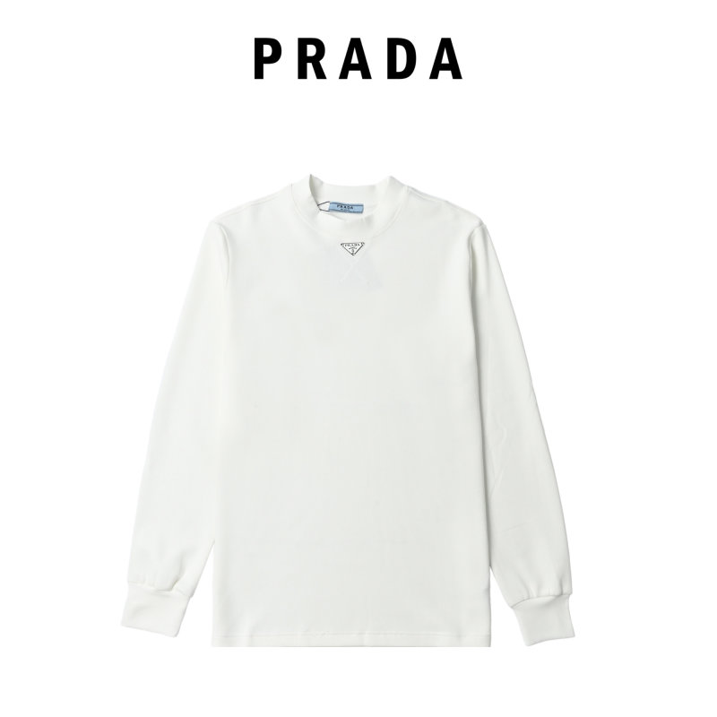 Prada Black Long Sleeve Triangle Logo T-Shirt view