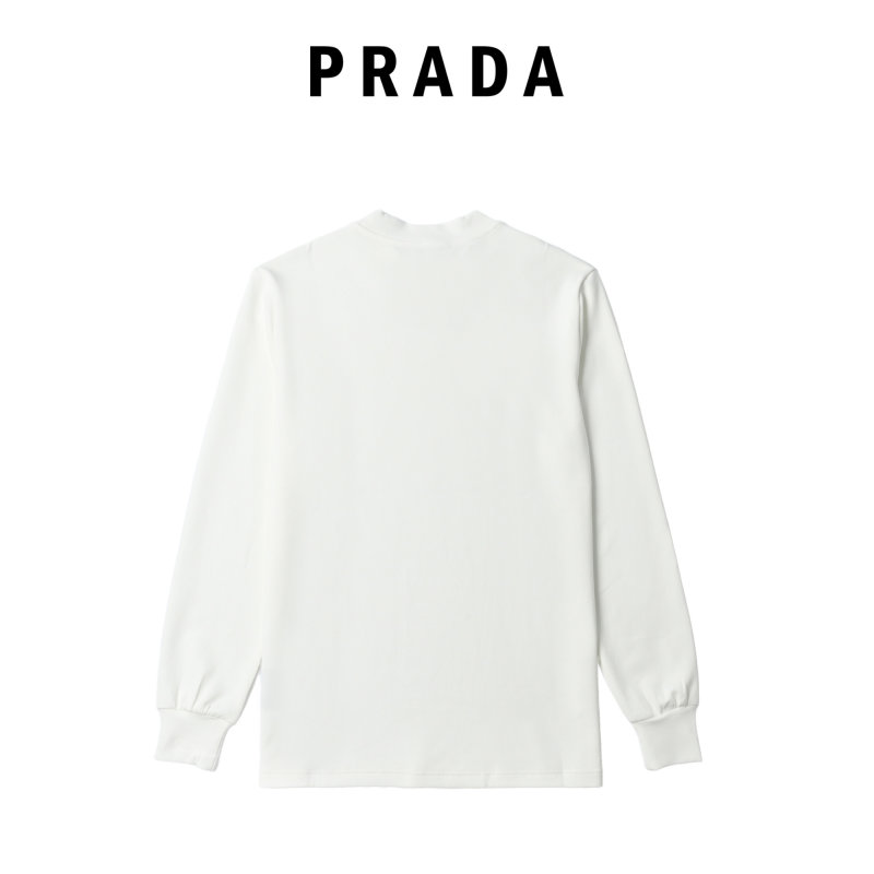 Prada White Long Sleeve T-Shirt view