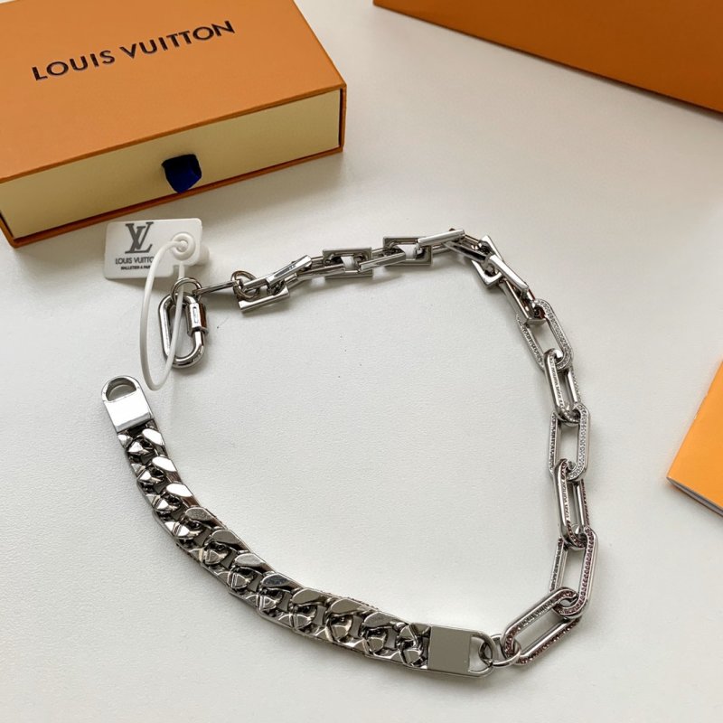 Louis Vuitton Blue & White Cuban Chain Link Necklace view