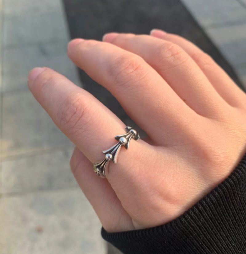 Chrome Hearts Fishtail Halo Silver Ring view
