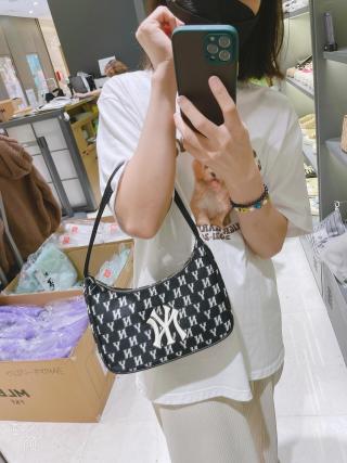 MLB NY Monogram Underarm Shoulder Bag Black