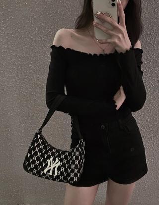 MLB NY Monogram Underarm Shoulder Bag Black view 3