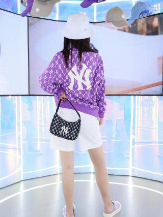 MLB NY Monogram Underarm Shoulder Bag Black view 7