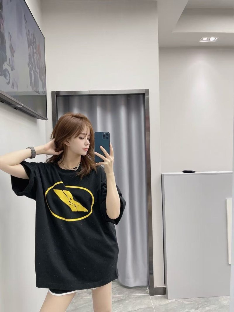 Black Short Sleeve T-Shirt with Gold Leaf Logo Print view