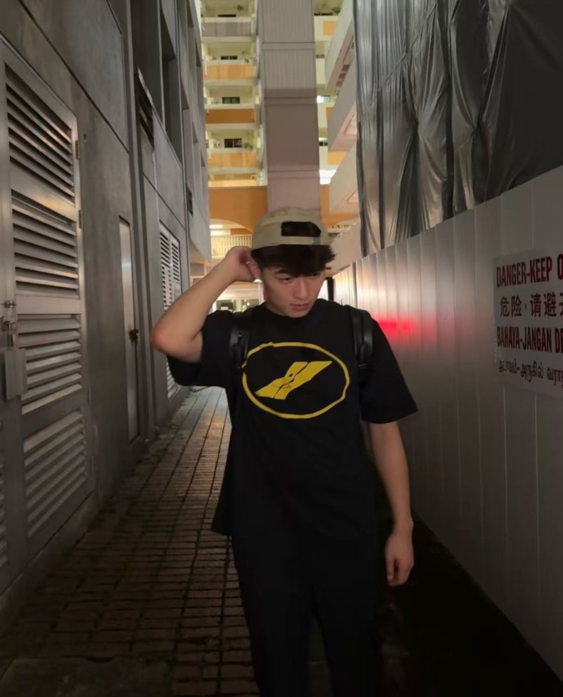 Black Short Sleeve T-Shirt with Gold Leaf Logo Print view