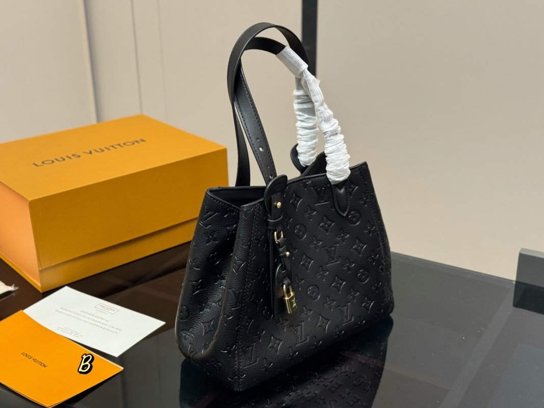 Louis Vuitton All In One Black Leather Tote Bag