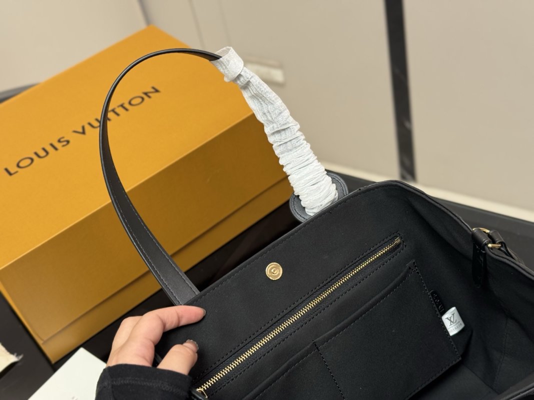 Louis Vuitton All In One Black Leather Tote Bag view