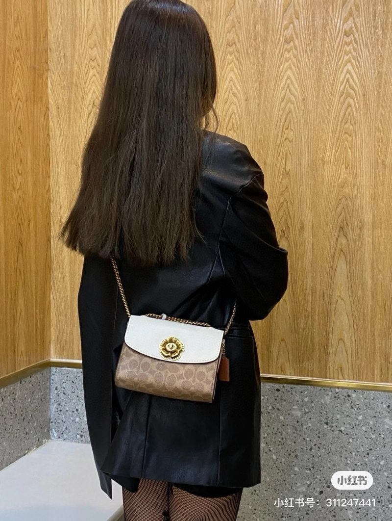 Coach Signature Leather Shoulder Bag - Cream & Tan view