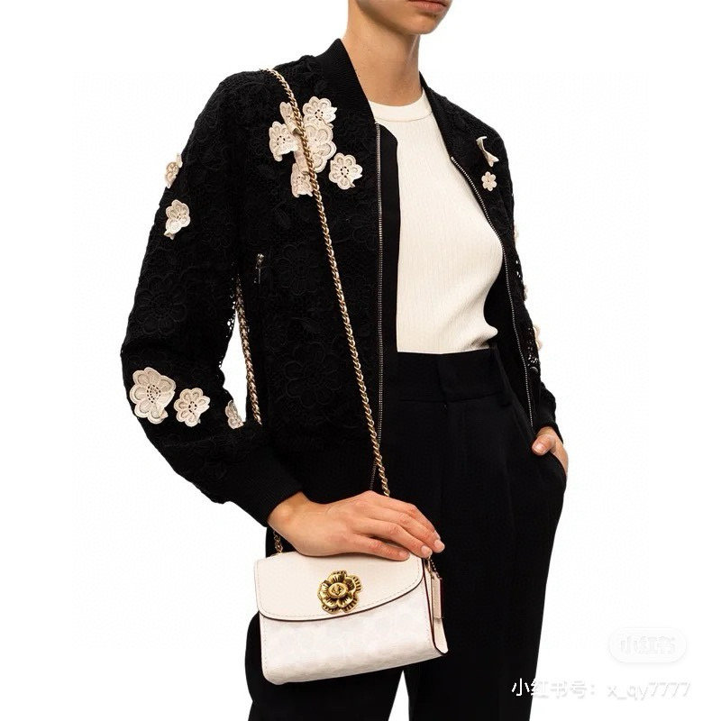 Coach Signature Leather Shoulder Bag - Cream & Tan view