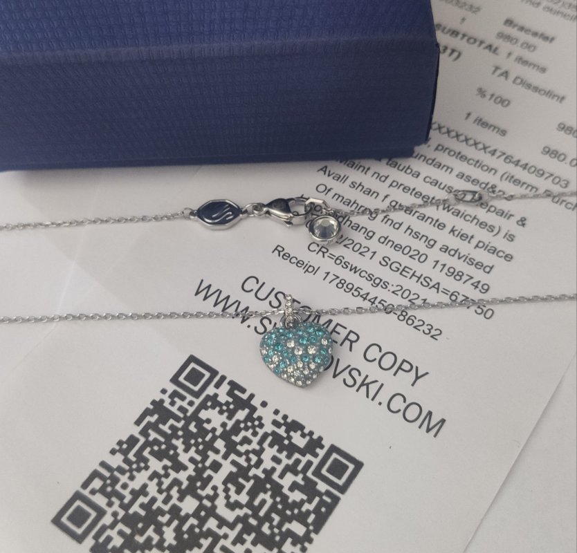 Swarovski Idyllia Blue Crystal Heart Pendant Necklace view