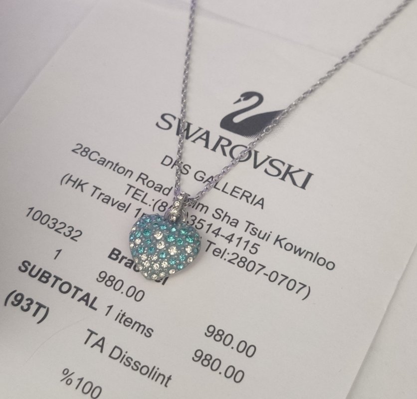 Swarovski Idyllia Blue Crystal Heart Pendant Necklace view