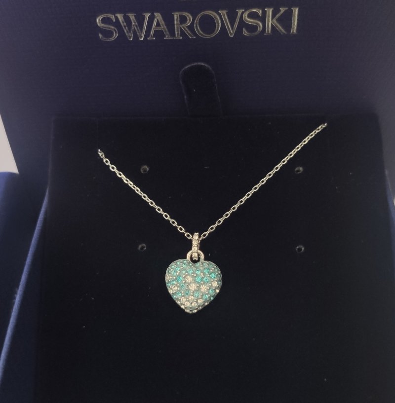 Swarovski Idyllia Blue Crystal Heart Pendant Necklace view